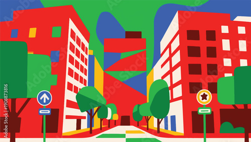 Modern Urban Illustration With South American Culture Vector Design Template