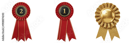 Red Award Ribbon First Place PNG
