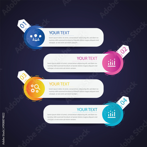 Zigzag layout creative business workflow diagram
