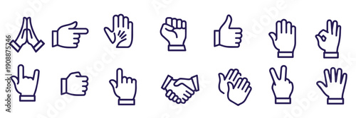 hand gesture line vector design