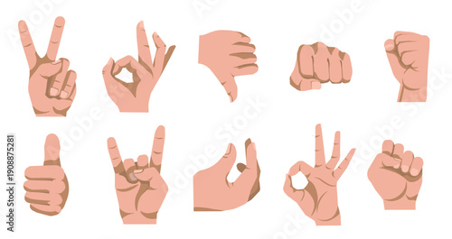 hand gestures non verbal communication vector 