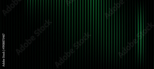 Dark green neon gradient ribbed glass. Vector ribbed glass texture background. Mesh gradient. acrylic ribbed bath surface. Reeded glass background semitransparent overlay. Bath wall window