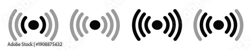 set of vector wireless wifi icons isolated on white background