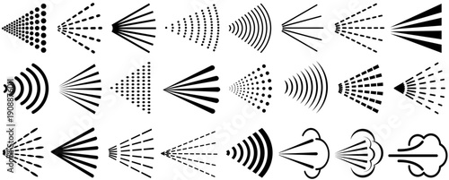 set vector Spray icon collection. Spraying for perfume, deodorant, paint symbol. Water spray sign design vector illustration