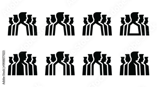 Group of people icons representing teamwork, community, and social connection