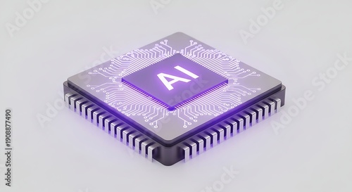 Close-up view of an integrated circuit chip labeled with ai