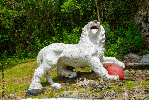 Lion at Gun Hill statue at Gun Hill Signal Station. Gun Hill Signal Station is a military outpost in St. George Parish, Barbados. This is the largest signal station in Barbados. 