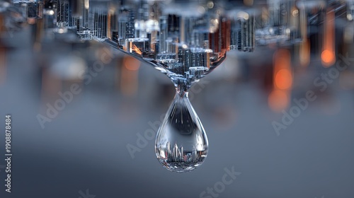 Reflective Silver Liquid Form with Modern Minimal Sci Fi Aesthetic