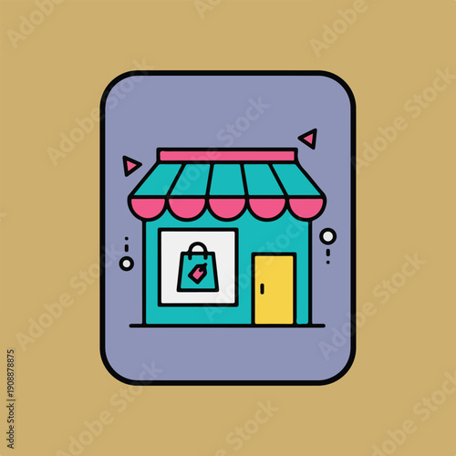 vector illustration of pop up shop event sign, temporary storefront.eps