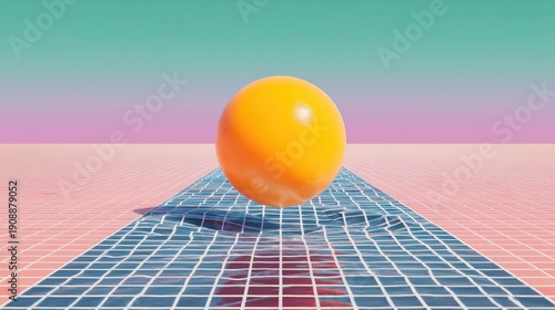 Minimal Retro Futuristic Grid with Calm Stone Garden Wellness Concept