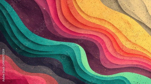 Colorful Gradient Waves with Soft Noise Texture Trendy Backdrop