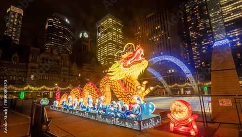 Photography Toronto city hall with dragon in 2024