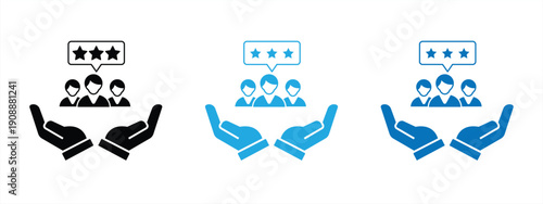 Customer retention icon set. Customer loyalty icon. Icons for apps, UI, and websites. Vector illustration on a white background.