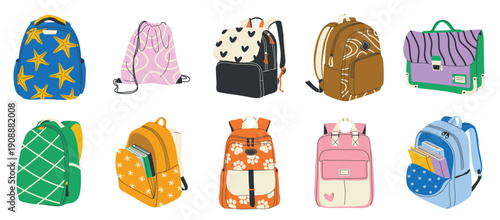 set of backpacks for preschoolers school kids and
