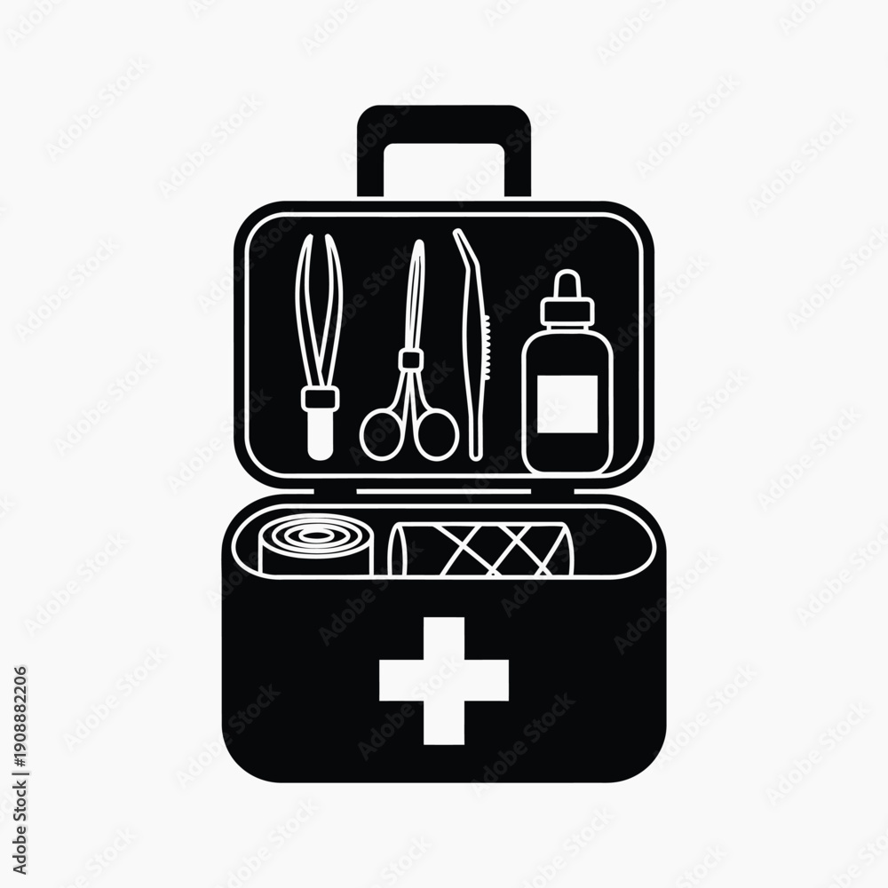 Obraz premium First aid kit icon vector illustration