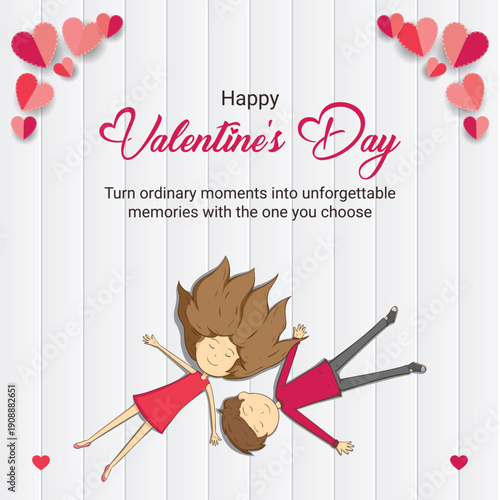 Happy valentines day greeting post templates