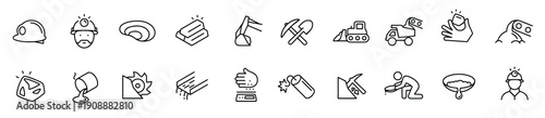 gold mining icons vector design