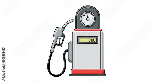 Vintage Gas Pump with Fuel Nozzle and Meter.