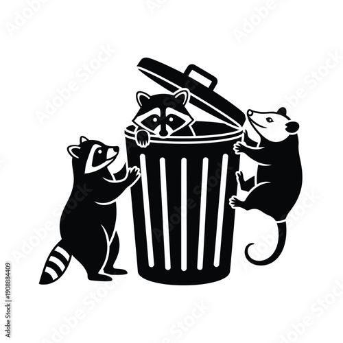 trash can with garbage vector icon