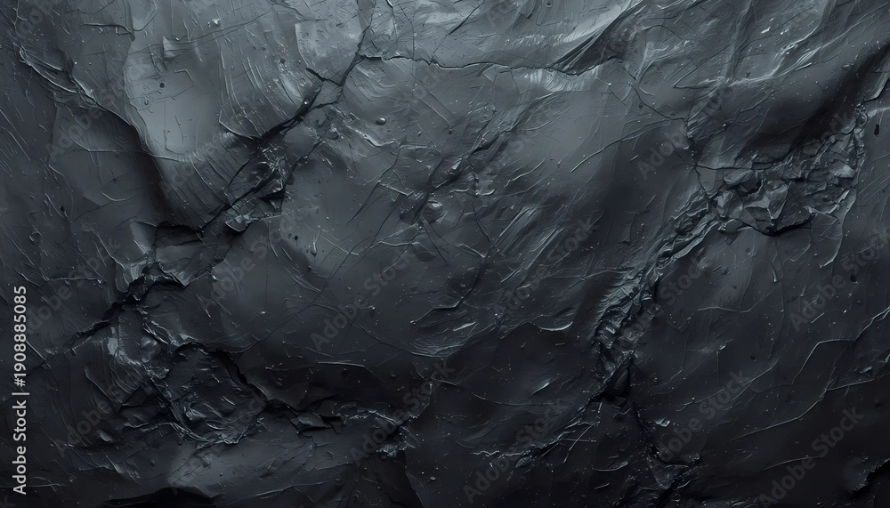 Fototapeta premium A dark and textured rocky surface with rough terrain and shadows