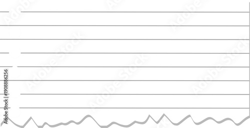 White and Black Line of Half Ripped Paper