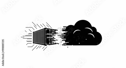 Digital data streams rapidly transfer from server to cloud storage.