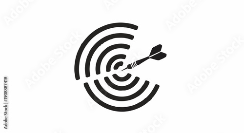 Dart hitting the bullseye of a target, symbolizing achievement and precision.
