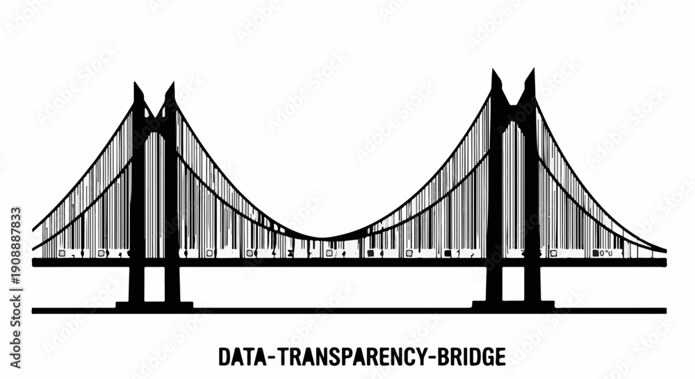 Fototapeta premium Symbolic bridge representing data and transparency in a modern connection