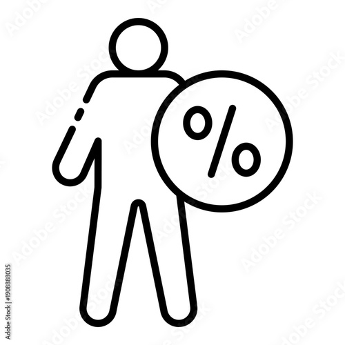 Fotografie Percentage body fat icon