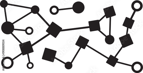 Black and white molecular structure graphic illustration design element