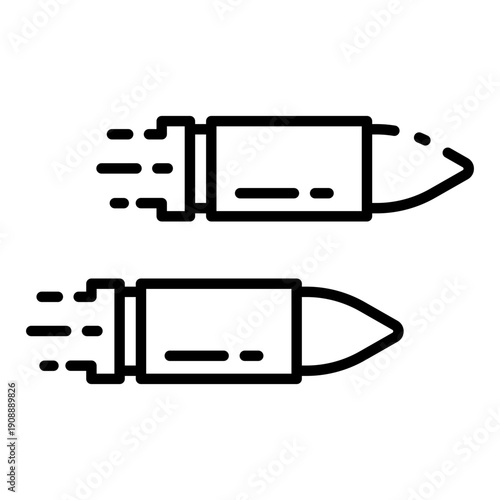 bullet icon. extreme speed motion. impact indicator. ballistic action