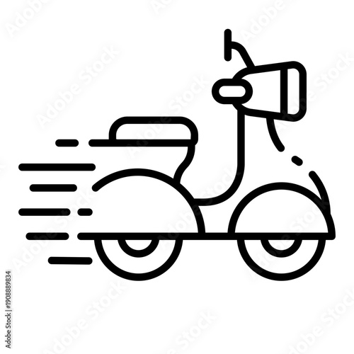 motorcycle icon. fast riding motion. transport indicator. urban mobility