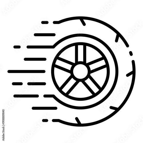tire icon. rolling speed motion. vehicle indicator. transport system