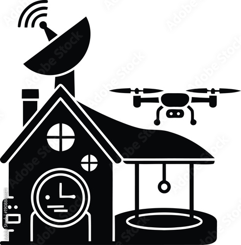 Smart home central control hub with intuitive interface and connected devices.