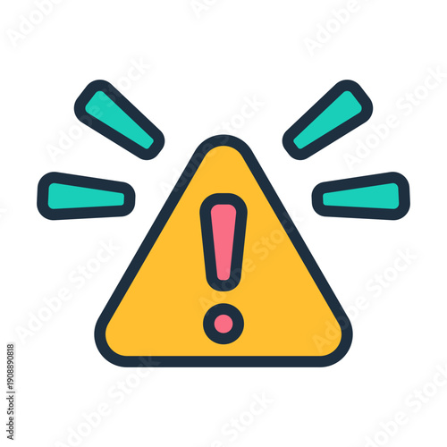 Emergency Alert Icon - Lineal Color