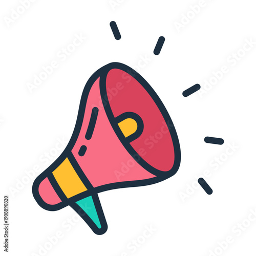 Public Announcement Icon - Lineal Color