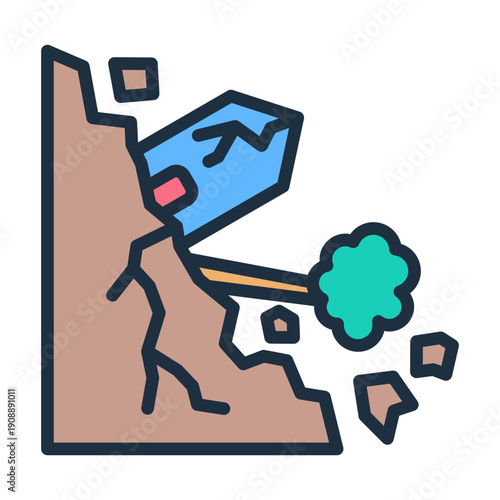 Landslide Icon - Lineal Color