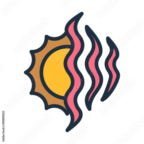 Heatwave Icon - Lineal Color