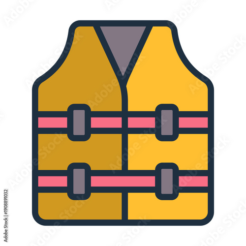 Life Jacket Icon - Lineal Color