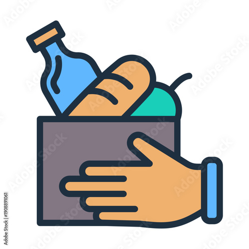 Donation Management Icon - Lineal Color