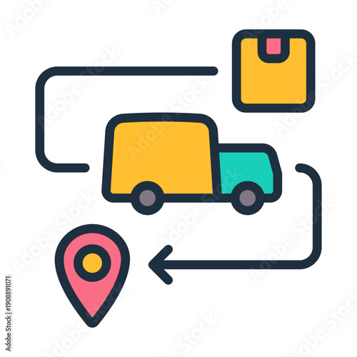 Supply Distribution Icon - Lineal Color