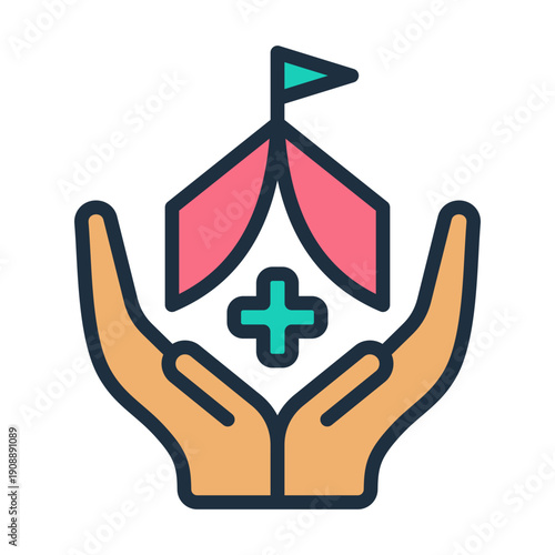 Shelter Management Icon - Lineal Color