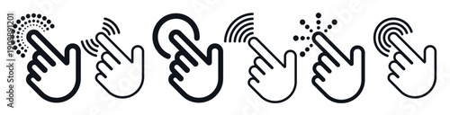 Click icon set with hand shapes