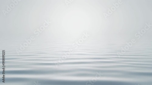 柔らかな白光に包まれた水面に、ほとんど見えないほどの波紋が広がる映像。
水平線や物体を排したミニマルで静かな構成。
固定カメラで、極めてゆっくりとした水の揺らぎと反射光を表現。