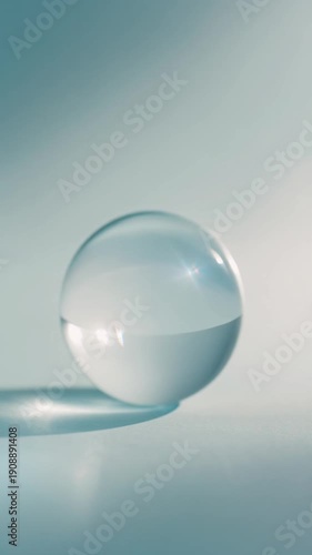 柔らかな4月の陽光に照らされた透明ガラス球をミニマルな背景に配置。
ゆっくりと前進するカメラと浅い被写界深度が立体感を強調する。
繊細な光の反射とハイライトの揺らめきが、静かで洗練された印象を演出。