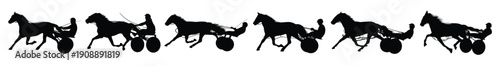  horse and jockey harness racing silhouette