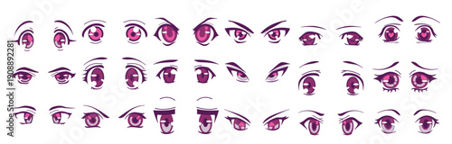 anime eyes illustration element set