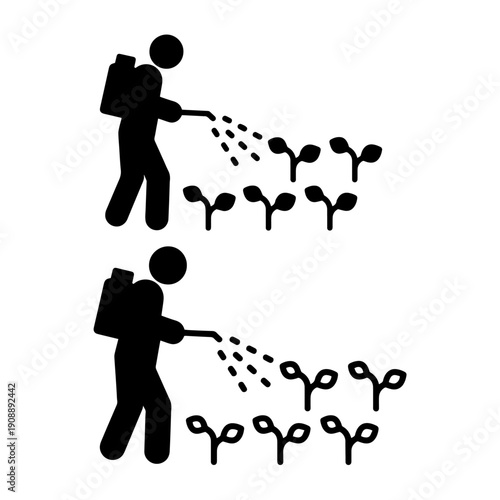 <!-- Generator: Adobe Illustrator 19.0.0, SVG Export Plug-In  -->
<svg version="1.1"
Farmer Spraying Pesticide Silhouette Pack - Vector Agricultural Pest Control, Farming Field Worker, and Crop Protec