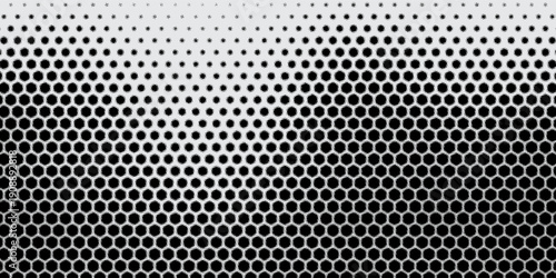 Dotted gradient, white and black halftone background, vector illustration.