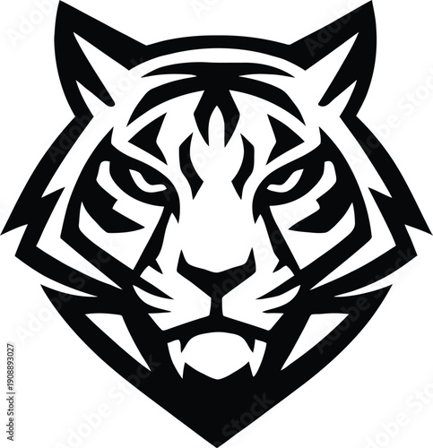 Minimal Tiger Head Silhouette Logo